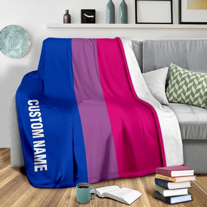 Personalized Bisexual Pride Lgbt Throw Bisexual Fleece Bisexual Gifts