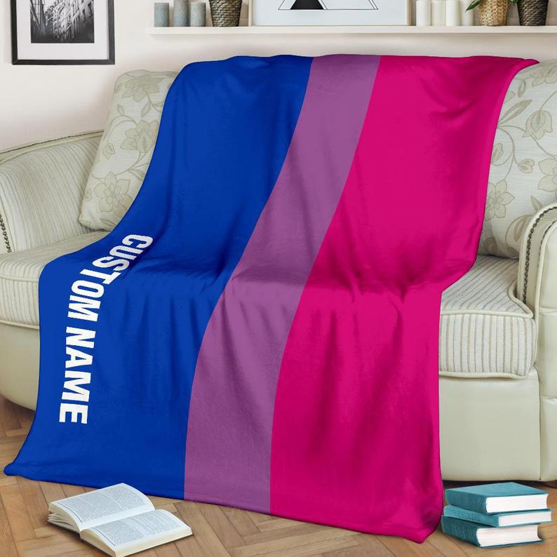 Personalized Bisexual Pride Lgbt Throw Bisexual Fleece Bisexual Gifts