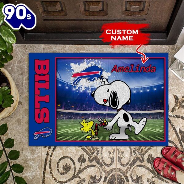 Personalized Buffalo Bills Snoopy All Over Print 3D Doormats-TPH