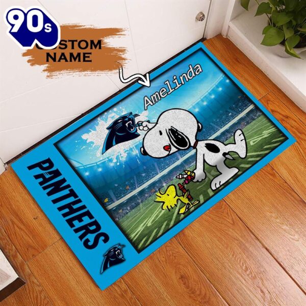 Personalized Carolina Panthers Snoopy All Over Print 3D Doormats-TPH