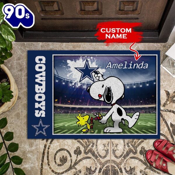 Personalized Dallas Cowboys Snoopy All Over Print 3D Doormats-TPH