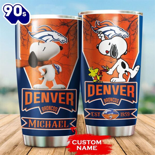 Personalized Denver Broncos Snoopy All Over Print 3D Tumbler-TPH