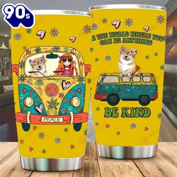 Personalized Hippie Be Kind Hippie Girl Tumbler