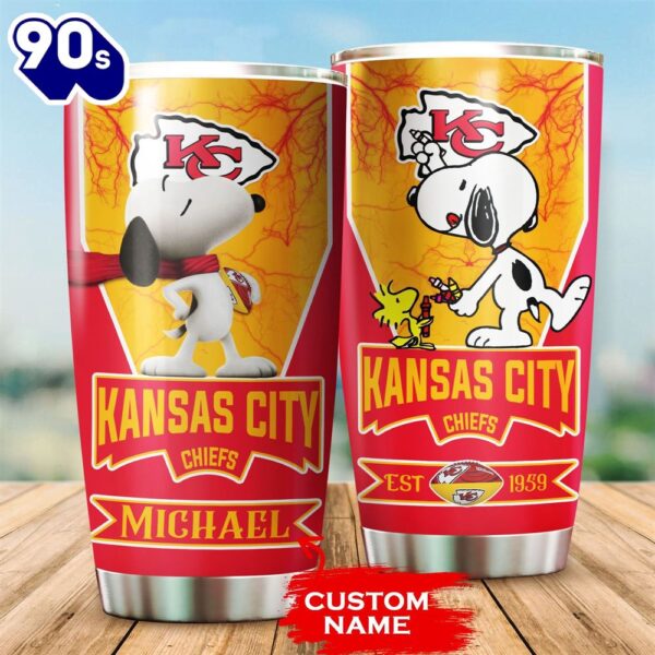 Personalized Kansas City Chiefs Snoopy All Over Print 3D Tumbler-TPH