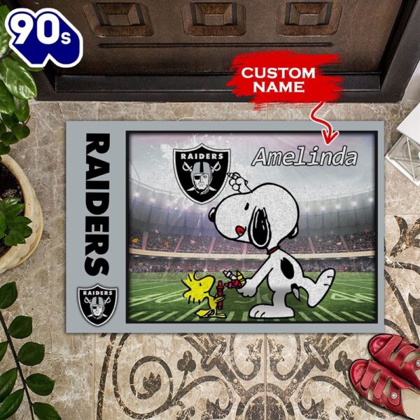 Personalized Las Vegas Raiders Snoopy All Over Print 3D Doormats-TPH