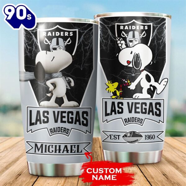 Personalized Las Vegas Raiders Snoopy All Over Print 3D Tumbler-TPH