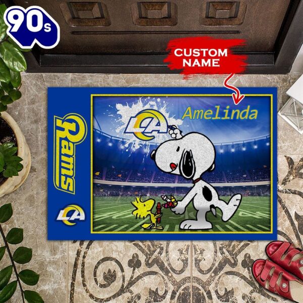 Personalized Los Angeles Rams Snoopy All Over Print 3D Doormats-TPH