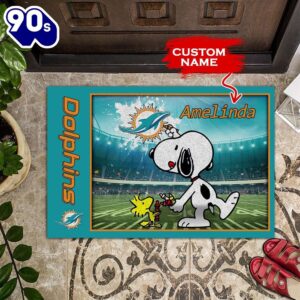 Personalized Miami Dolphins Snoopy All…