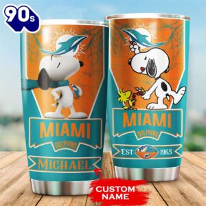 Personalized Miami Dolphins Snoopy All…