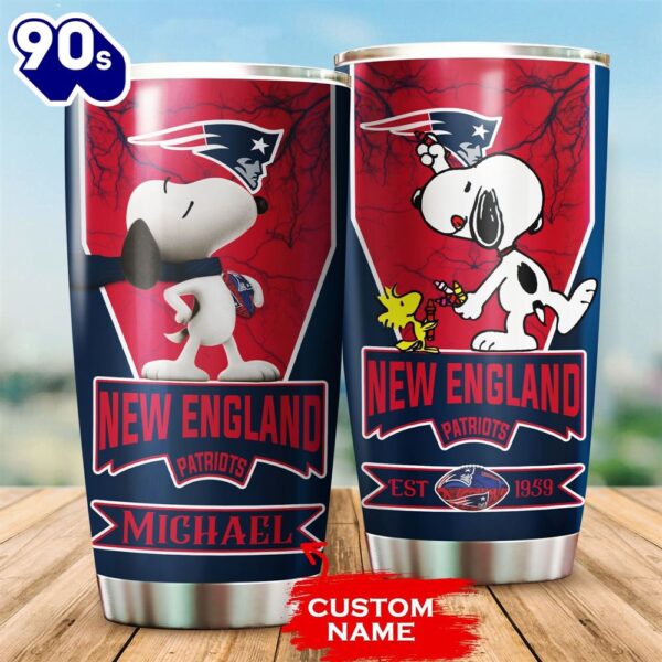 Personalized New England Patriots Snoopy All Over Print 3D Tumbler-TPH