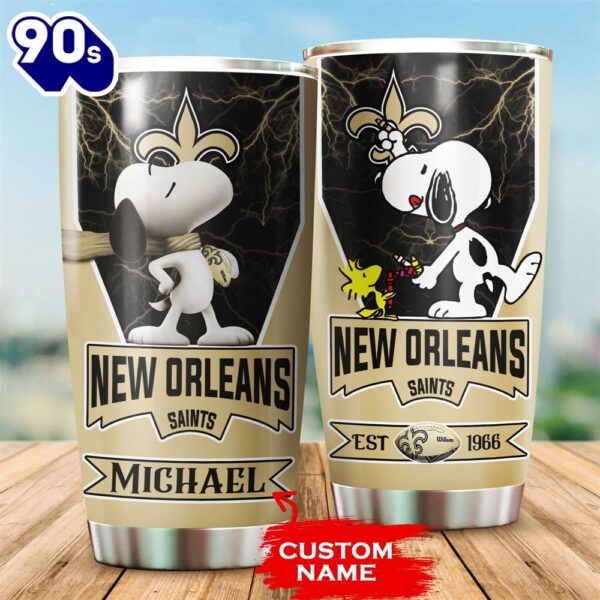 Personalized New Orleans Saints Snoopy All Over Print 3D Tumbler-TPH