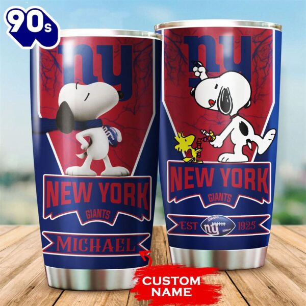 Personalized New York Giants Snoopy All Over Print 3D Tumbler-TPH