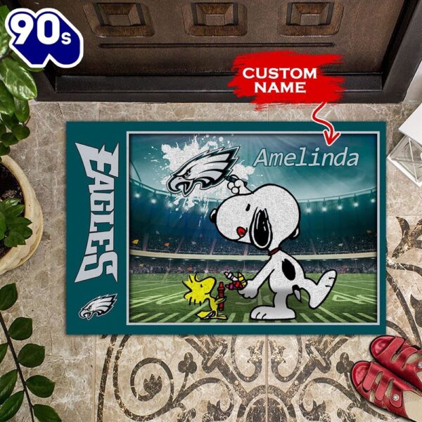 Personalized Philadelphia Eagles Snoopy All Over Print 3D Doormats-TPH