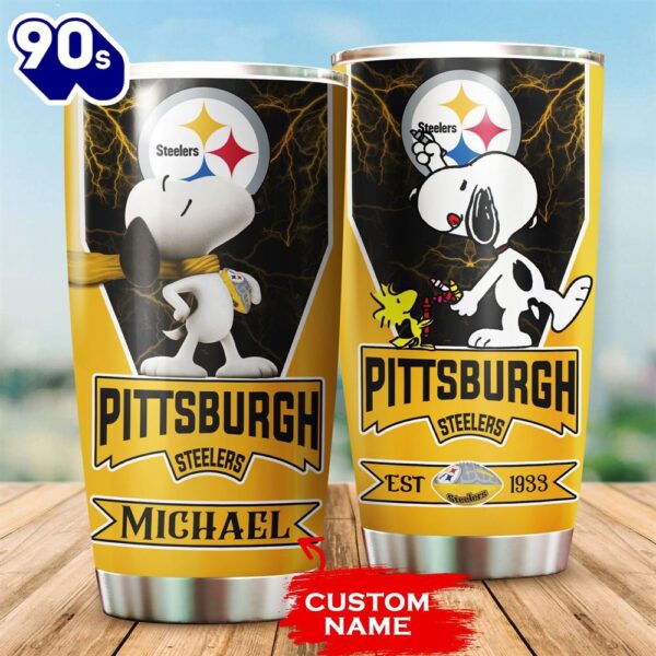 Personalized Pittsburgh Steelers Snoopy All Over Print 3D Tumbler-TPH