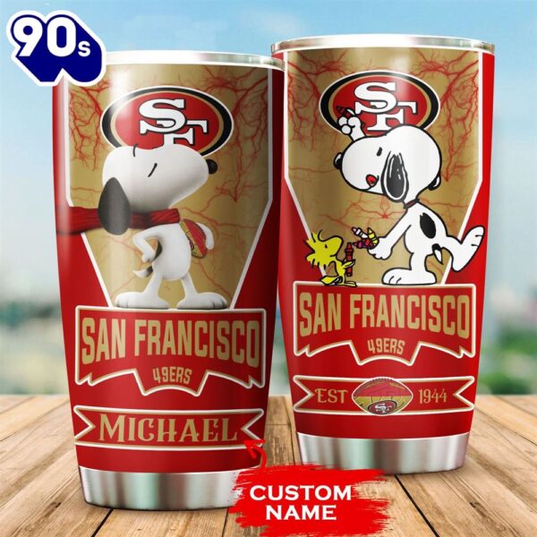 Personalized San Francisco 49ers Snoopy All Over Print 3D Tumbler-TPH