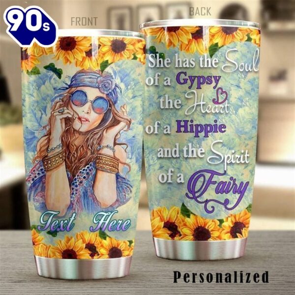 Personalized Soul Of Gypsy Heart Of Hippie Tumbler