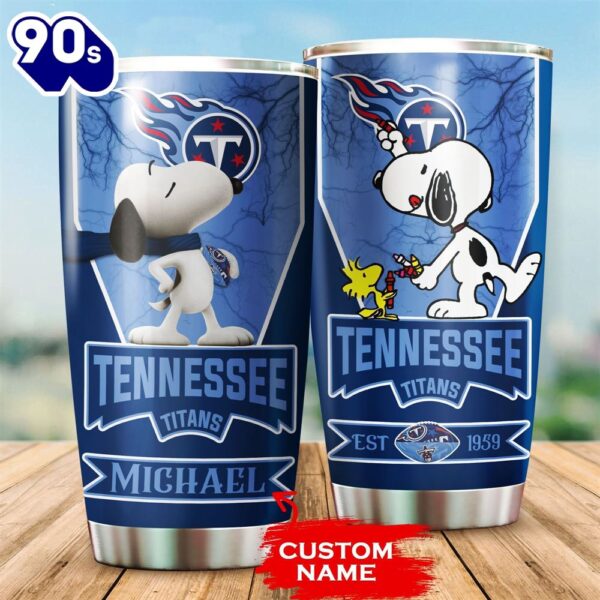 Personalized Tennessee Titans Snoopy All Over Print 3D Tumbler-TPH
