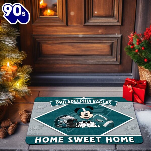 Philadelphia Eagles Doormat Sport Team And Mickey Mouse NFL Doormat