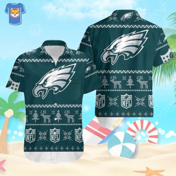 Philadelphia Eagles Hawaiian Shirt Christmas Gift For Beach Lovers