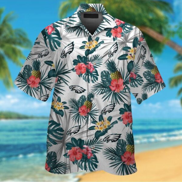 Philadelphia Eagles Short Sleeve Button Up Tropical Hawaiian Shirt