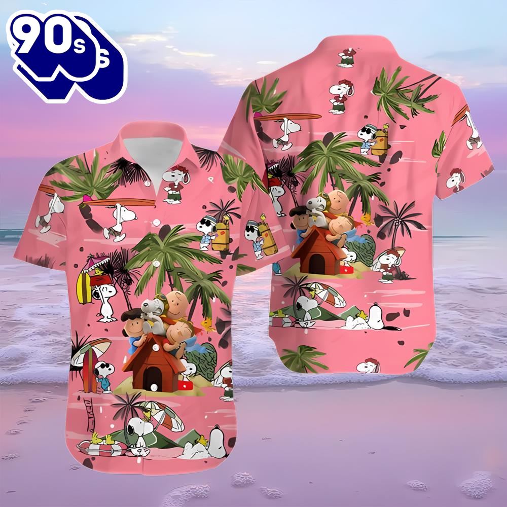 Pink Snoopy Beach Summer Hawaiian Shirt