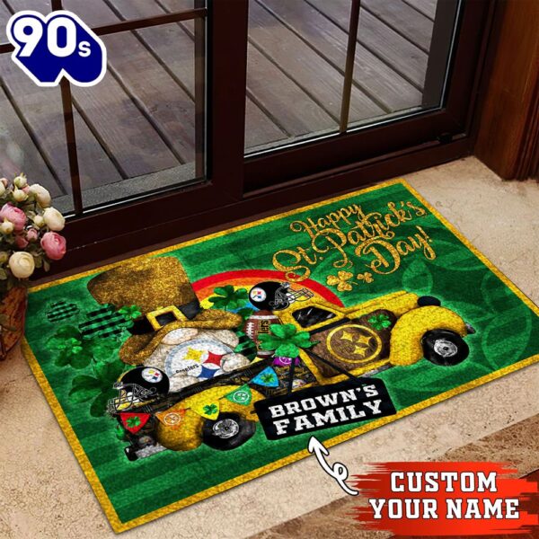 Pittsburgh Steelers NFL-Custom Doormat For The Celebration Of Saint Patrick’s Day
