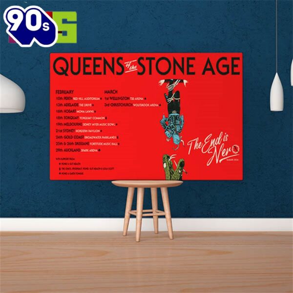 Queens Of The Stone Age 2024 The End Is Nero Summer Tour Australia Tour Poster Canvas