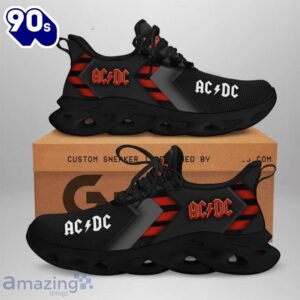Red And Black Acdc Band Max Soul Sneakers Rock Music Shoes For Fans