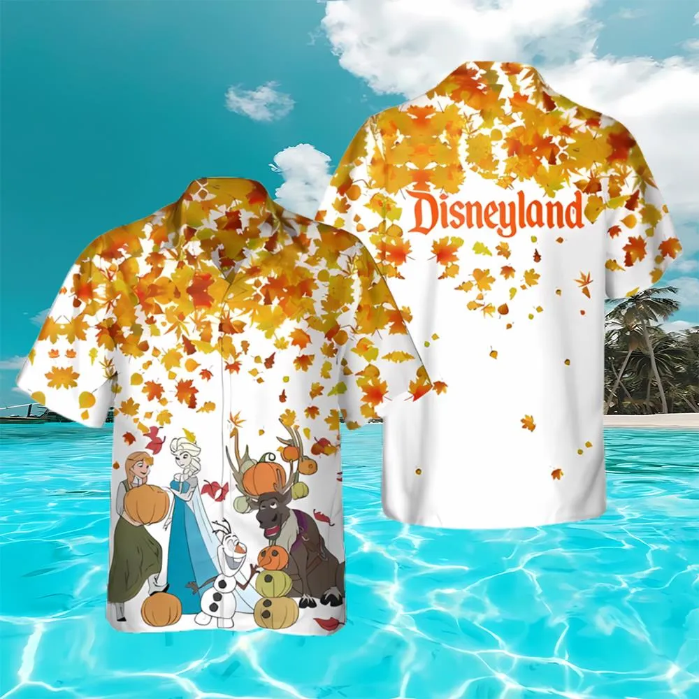 Retro Frozen Elsa Anna Sven Olaf Hawaiian Shirt