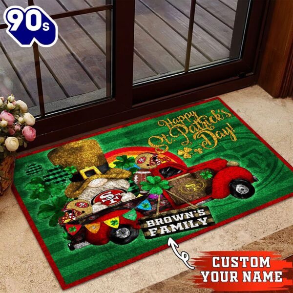 San Francisco 49ers NFL-Custom Doormat For The Celebration Of Saint Patrick’s Day