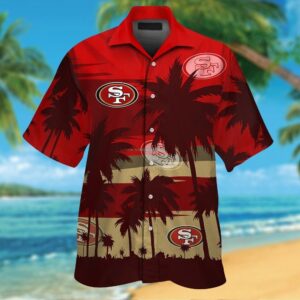 San Francisco 49ers Short Sleeve Button Up Tropical Hawaiian Shirt VER015