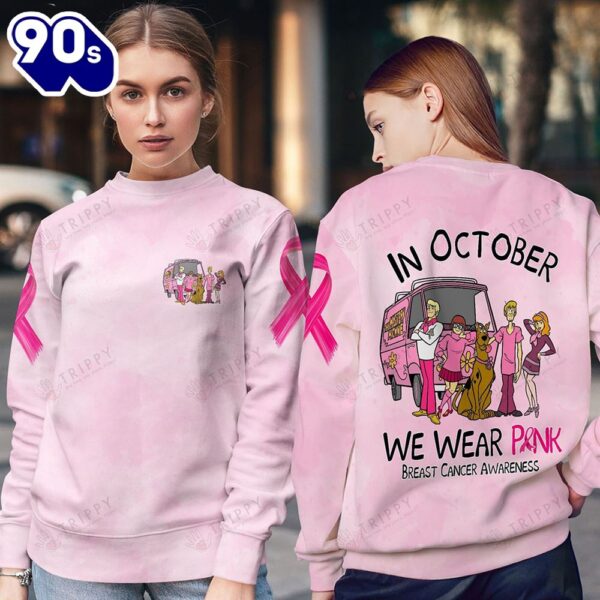 Scooby Doo In October We Wear Pink – Breast Cancer Awareness 3D All Over Print Shirt