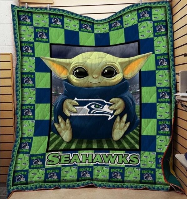 Seattle Seahawks Baby Yoda Nfl Team Quilt Sports Memory Quilt Nationa