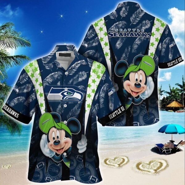 Seattle Seahawks Mickey Mouse  NFL Hawaiian Shirt