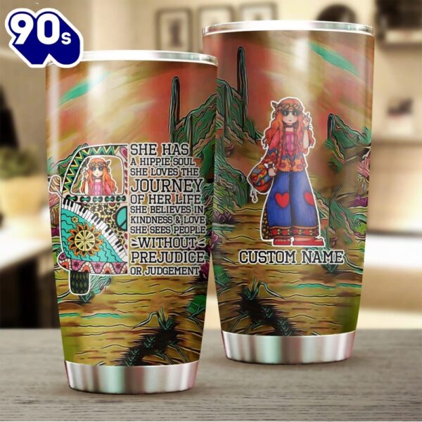 She Has A Hippie Soul Personalized Tumbler