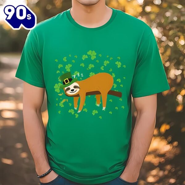 Sloth Leprechaun Shamrock St Patricks Day Gifts T-Shirt