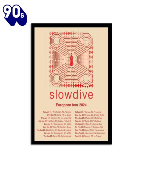 Slowdive 2024 European Tour Poster