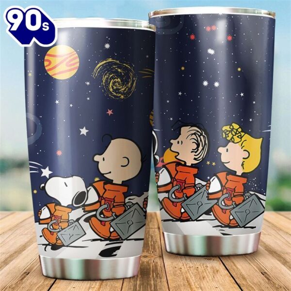 Snoopy And Charlie Brown Astronaut Gift For Lover Travel Tumbler