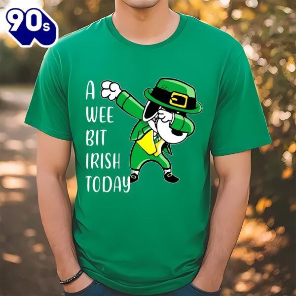 Snoopy Dabbing St. Patrick’s Day A Wee Bit Irish Today Shirt