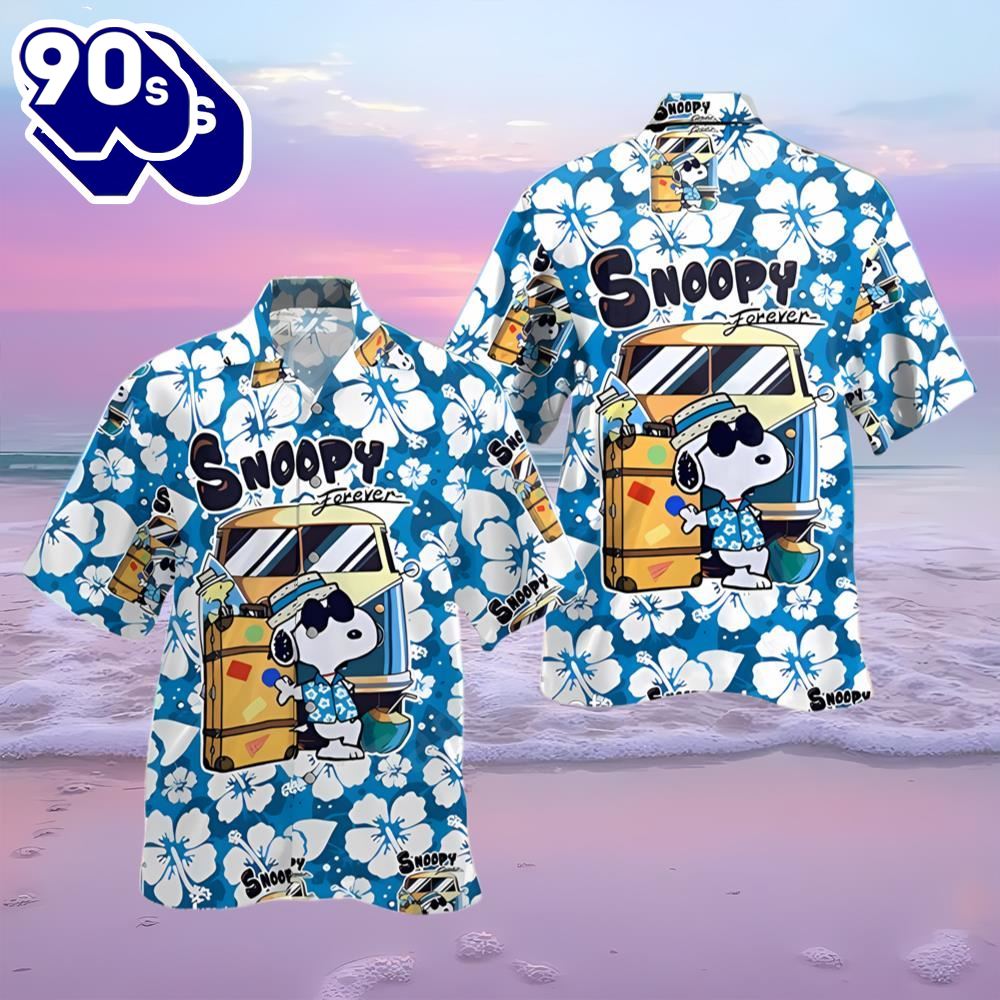 Snoopy Forever Hibiscus Hawaiian Shirt
