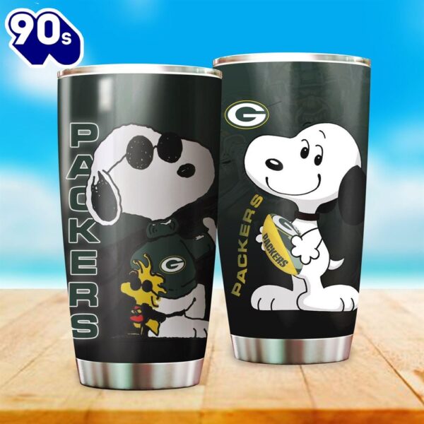 Snoopy Green Bay Packers NFL Football Teams Big Logo 6 Gift For Fan Travel Tumbler