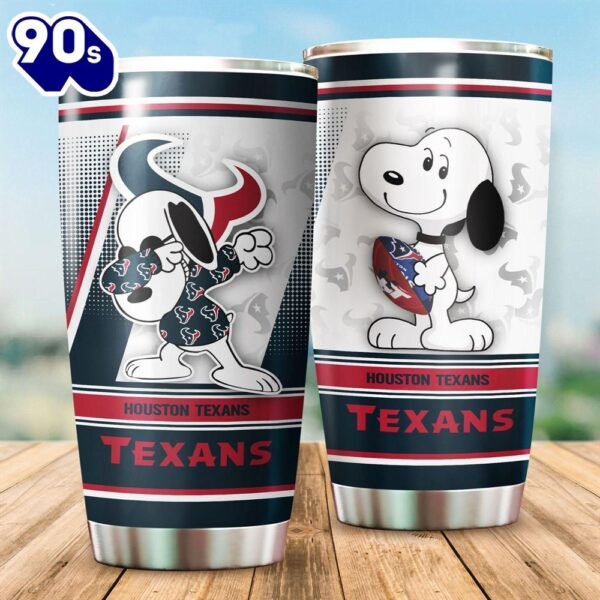 Snoopy Houston Texans NFL Football Teams Big Logo 7 Gift For Fan Travel Tumbler