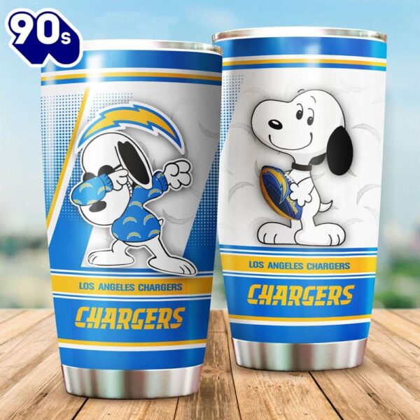 Snoopy Los Angeles Chargers NFL Football Teams Big Logo 10 Gift For Fan Travel Tumbler