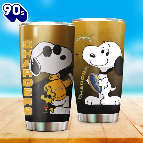 Snoopy Los Angeles Chargers NFL Football Teams Big Logo 8 Gift For Fan Travel Tumbler