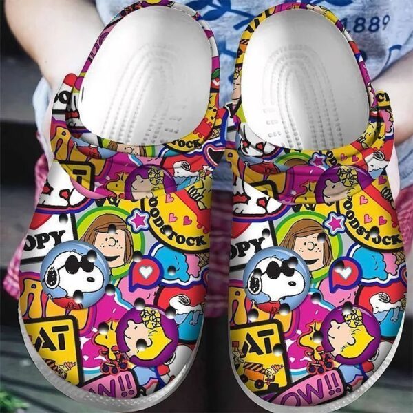 Snoopy Peanuts Woodstpck Charlie And Friends Comfortable For Man And Women Classic Water Rubber Crocs Crocband Clogs