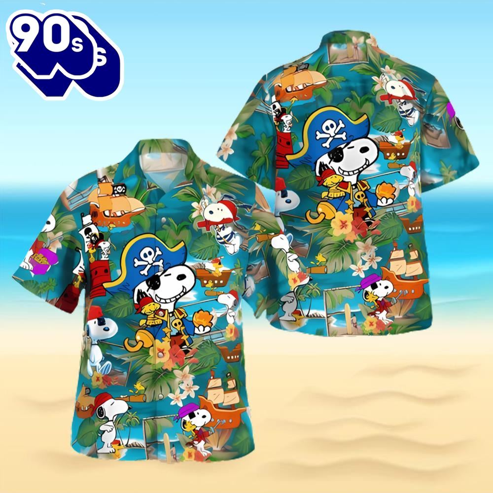 Snoopy Pirate Casual Summer Beach Hawaiian Shirt
