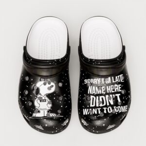 Snoopy Sorry Im Late Crocs 3D Clog Shoes for Women Men Kids 1