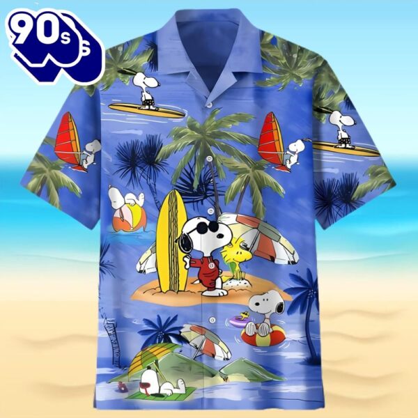 Snoopy Summer Time Blue Hawaiian Shirt