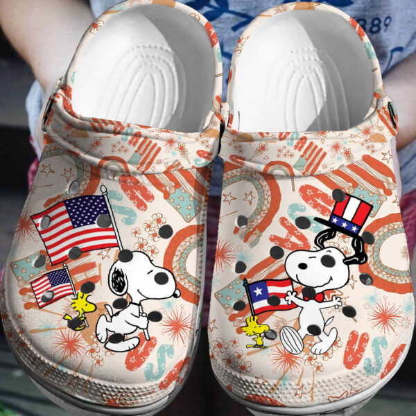 Snoopy Woodstock 4th of July Crocs 3D Clog Shoes