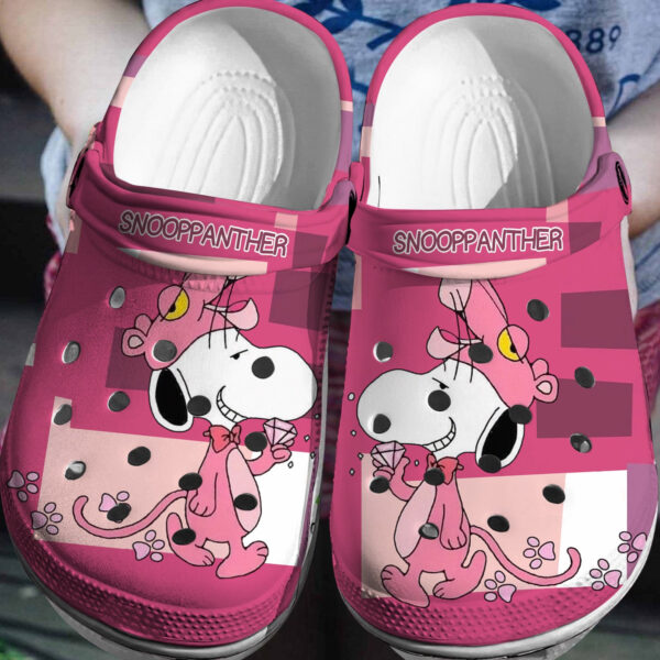 Snoopy x Pink Panther Crocs 3D Clog Shoes